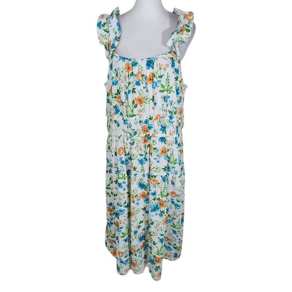 Peyton & Parker White Floral Cottagecore Midi Sundress NWOT Size Large - Picture 1 of 10